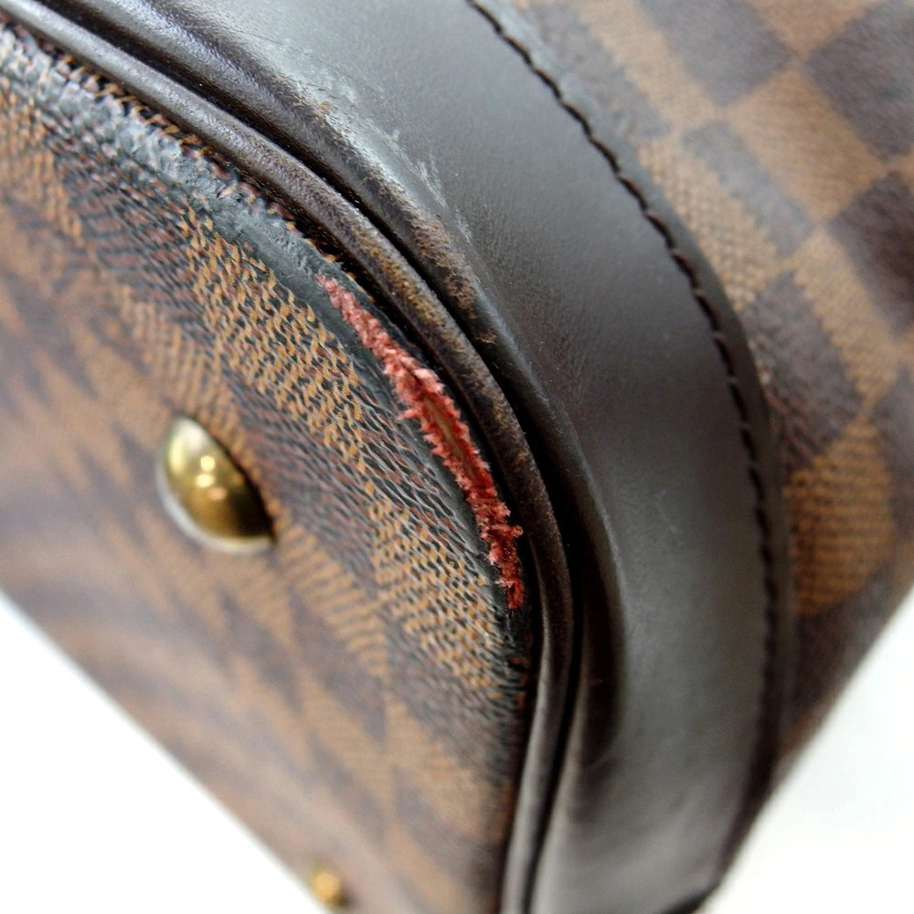 Louis Vuitton West End Boston Bag Shoulder Damier Ebene Brown Leather